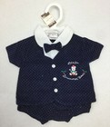 May Fair Infant Boy Corduroy Suit Tie Set Blue 0-3 Mos Nos Defect  20j