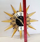 Vtg Working Mcm Welby Starburst Sunburst Wall Clock Mid Century Modern Video