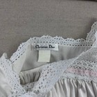 Christian Dior Nightgown Womens Ivory Satin Crochet Lace Vintage Long Sleeve