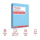Staples Pastel 30  Recycled Color Copy Paper 20 Lbs  8 5  X 11  Blue 500 ream