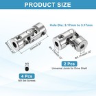 2pcs Rotatable Joint  3 17mm To 3 17mm Inner Dia Universal Joint