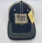 Coors Banquet Beer Hat Black Tan Adjustable Snapback Embroidered Cap Distressed