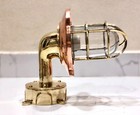 Brass Wall Light With Copper Shade   Junction Box - Nautical Industrial Style