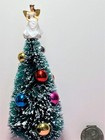 Dollhouse Miniature Christmas Tree - Approx  4-1 2  Tall - With Angel Topper