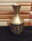 Vintage Norsk Tinn Pewter Bud Vase Viking Battle Scenes Scandinavian 6 