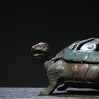 Collect Old Pure Copper Tuo Gold Hand Made Turtle Incense Burner Decoration