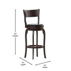 Nicos Commercial Pub 24  Counter Stool - Espresso - Black Seat