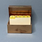 Vintage Copper Recipe Box Tin Brass With Recipe Tag