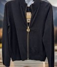Nwt Michael Kors Women Black Cotton Blend Full Zip Sweater sz s  M  Ret   98 00