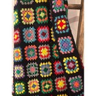 Granny Square    roseanne    Throw Blanket Crochet Afghan Multicolor 70s-90s Vibe