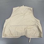 Master Sportsman Fly Fishing Vest Men Size Medium Khaki Zip Pockets Cotton