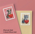 5 Sheets Total 100 Pcs 2023 Cat   Dog Love Scott  5745-5746 Mnh First Class