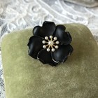 Antique Art Nouveau Whiteside Blank 14k Gold Enamel Pearl Flower Brooch Pin