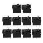 10x Rocker Switch 2-pin Black On off Spst Car boat lamp Dc 12v 5a  Ac 125v 10a