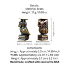 Owl Figurine Wisdom Graduation Gift Miniature Bird On Book Sculpture Lucky Charm