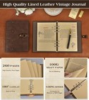 Leather Journal Notebook  A6 Size 5 3 X 7 Inches 260 Pages Refillable Vintage Tr