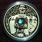 2013 Canada  15 Maple Of Peace - Elephant - Proof Silver Coin W hologram   Box