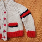 Vtg Kid s Handknit Cardigan Sz 4 Cowichan Sweater Monogram K Varsity Retro Knit