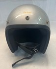 Vintage Saber Silver Motorcycle Helmet Size Small 1970 s