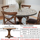 Fitted Farmhouse Round Tablecloth For 36-44  Tables Stain Resistant Vinyl Mantel