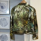 Vintage Sharon Endick Women   s Green Animal Print Jacket Size L