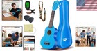 Vibrant Blue 21-inch Ukulele Beginner Pack With Online Lessons   Accessories