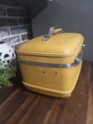 Vtg American Tourister Escort Train Case  With Original Mirror  Mustard Yellow
