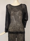 Beautiful Flapper 1920   s Glass Beaded Tunic Dress W Full Wide Sleeves