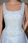 Mori Lee White Sequin Beaded Wedding Gown Dress Sz 8 Medium M Train New Morilee