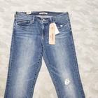 Levi s 711 Jeans Womens 29 Blue Skinny Pockets Denim Medium Wash Distressed