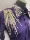 Western Show Shirt  Jacket By Winning Collection - Purple Feather