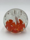 Vintage Joe Zimmerman Art Glass Paperweight Signed Floral Studio Designed 3   h