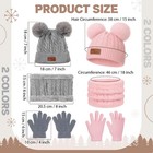 Handepo 2 Set Kids Winter Hat Scarf Gloves 13 78 11 024  1 378  Pink  Grey