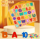 2 Pcs Wooden Puzzles Abc Learning Toys For Kids  Toddlers Alphabet Number Puzzle