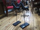 Lf41774ec  Pair Horse Weathervanes On Stand
