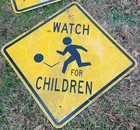 Vintage Retired Watch Children Highway Traffic Caution Sign Road Street 32x32 