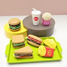 Kids Hamburger Pretend Play Cooking Toy Set Mini Simulation Food Kitchen Game