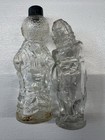 Antique Vintage Old  Two Small Glass Figure Bottles