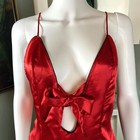 Vintage 80s Victorias Secret Red Teddy Satin Lace Bodysuit Large L Gold Label