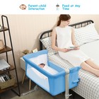 Portable Baby Bed Side Sleeper Infant Travel Bassinet Crib W carrying Bag Blue
