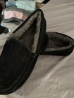 Ugg Black Suede Ascot Slippers Men   s 12 New