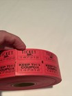 Raffle Tickets Double Stub Roll Split Tickets 50 50 Red Color