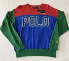 Polo Ralph Lauren Mens M Crewneck Color-block Embroidered Knit Sweater Nwt  138