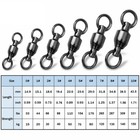 20 50 100pc Fishing Ball Bearing Swivel Solid Rings Line Connector 0 10   Black