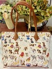 Dooney Bourke Disney Movies All Dogs Santa Tails Christmas Holiday Tote Bag