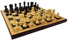 Black Opposite Tops 3 3 4 King Staunton Wood Chess Set 18  Walnut Color Board