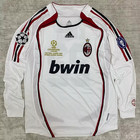 Ac Milan Kaka  22 Away Champions League Long Sleeve Vintage Retro White Jersey