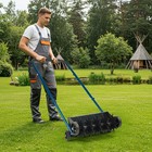 19in Push Spike Aerator  Heavy Duty Rolling Lawn Aerator  Rotary Spike Lawn