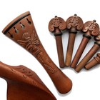 4 4 Violin Jujube Wood Fitting Hand Carving Tailpiece Chinrest Endpin Angel