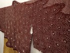 6915t09z630 Vintage Japanese Kimono Silk Shibori Haori Chrysanthemum Brown